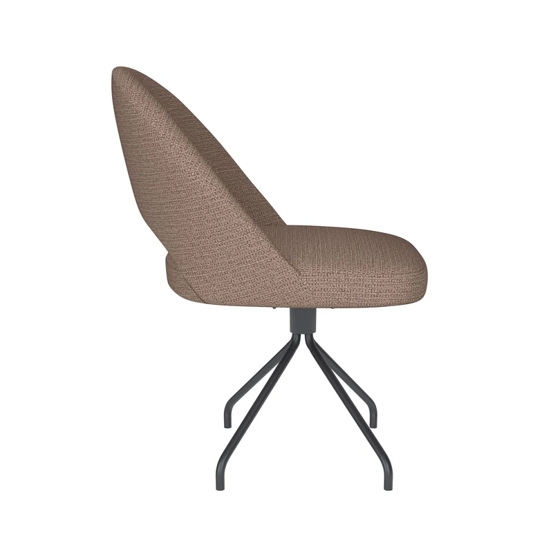 White Label Living Stuhl Mick Taupe Drehgestell – Polyester, 60 × 56 × 83 cm