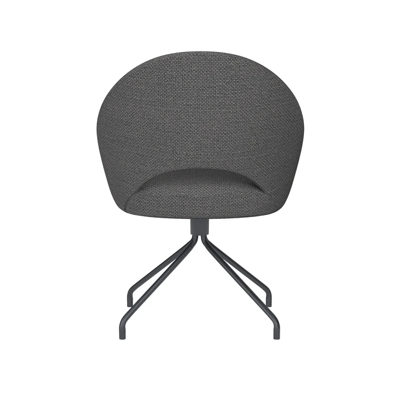 White Label Living Stuhl Mick Grau Drehgestell – Polyester, 60 × 56 × 83 cm