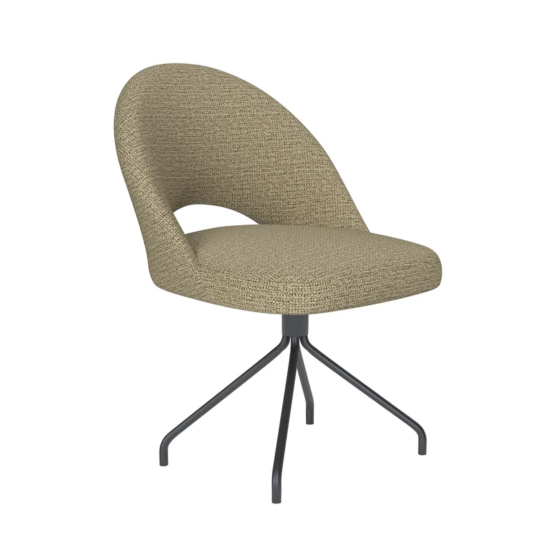 White Label Living Stuhl Mick Grün Drehgestell – Polyester, 60 × 56 × 83 cm