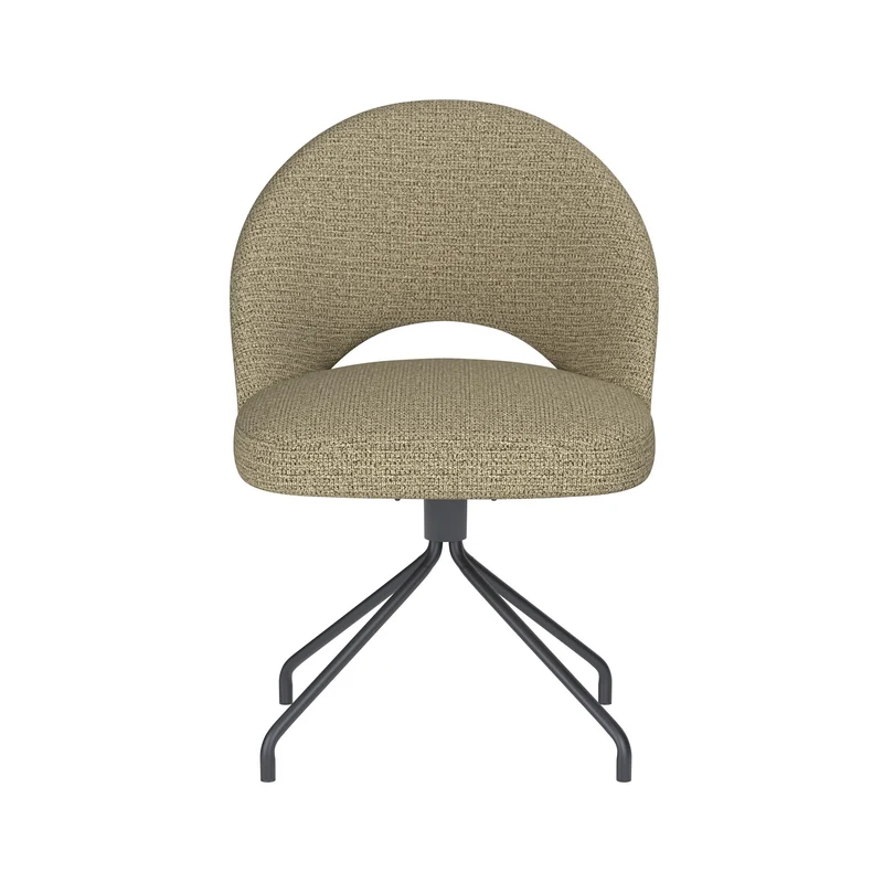 White Label Living Stuhl Mick Grün Drehgestell – Polyester, 60 × 56 × 83 cm
