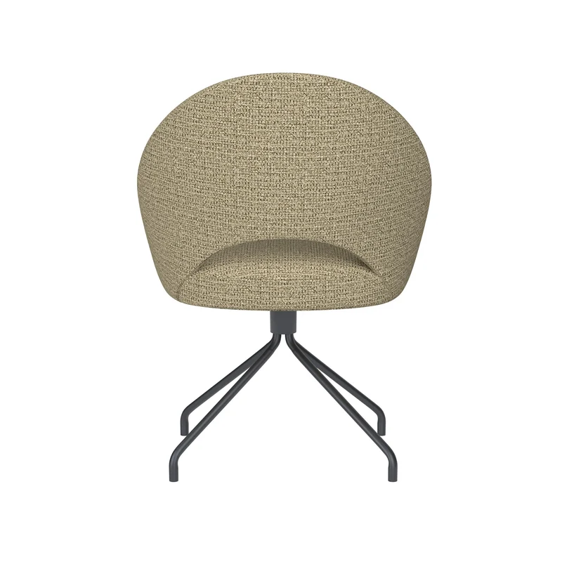 White Label Living Stuhl Mick Grün Drehgestell – Polyester, 60 × 56 × 83 cm