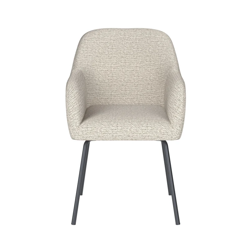 White Label Living Stuhl Otis Off-Weiß 4 Metallbeine – 62 × 59 × 84 cm