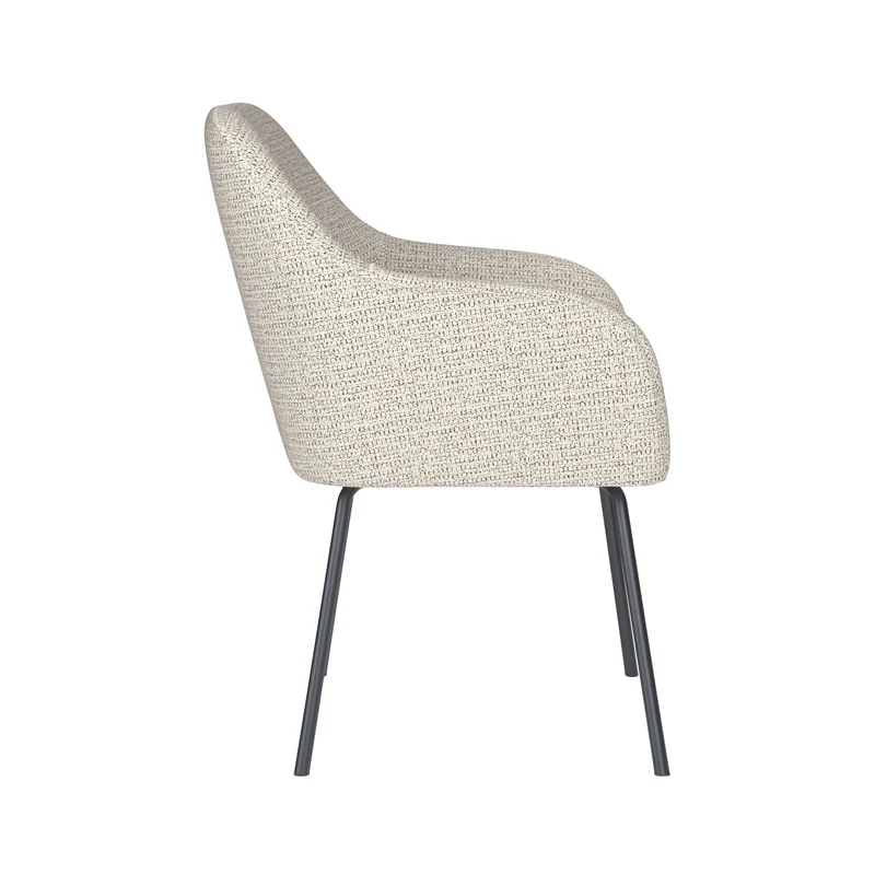 White Label Living Stuhl Otis Off-Weiß 4 Metallbeine – 62 × 59 × 84 cm