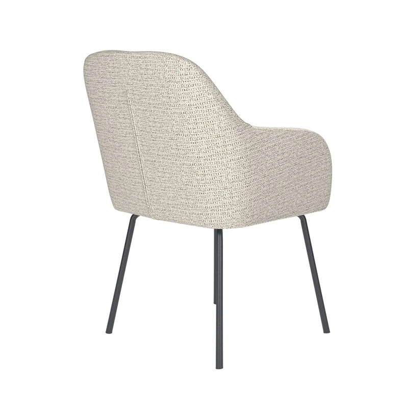 White Label Living Stuhl Otis Off-Weiß 4 Metallbeine – 62 × 59 × 84 cm