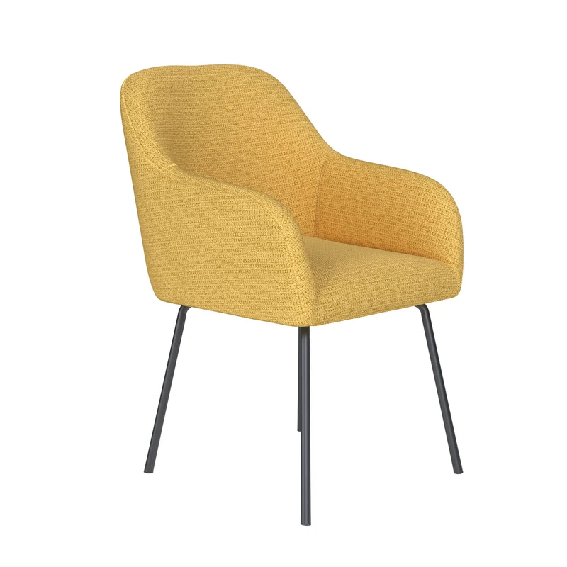 White Label Living Stuhl Otis Ocker 4 Metallbeine – 62 × 59 × 84 cm