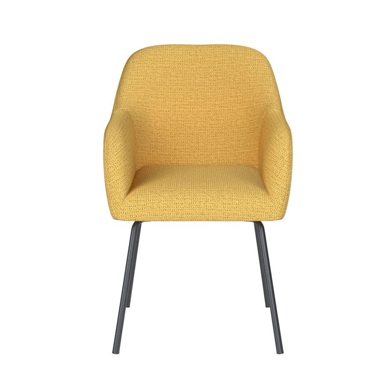 White Label Living Stuhl Otis Ocker 4 Metallbeine – 62 × 59 × 84 cm