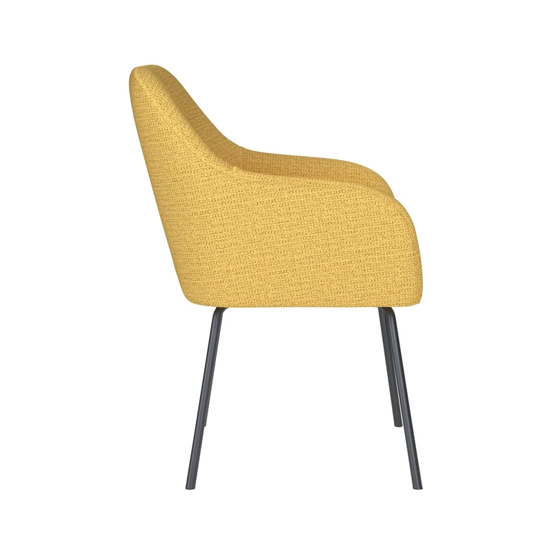 White Label Living Stuhl Otis Ocker 4 Metallbeine – 62 × 59 × 84 cm