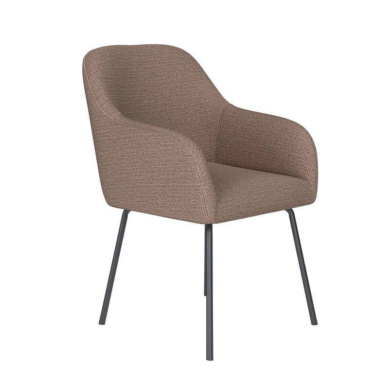 White Label Living Stuhl Otis Taupe 4 Metallbeine – 62 × 59 × 84 cm