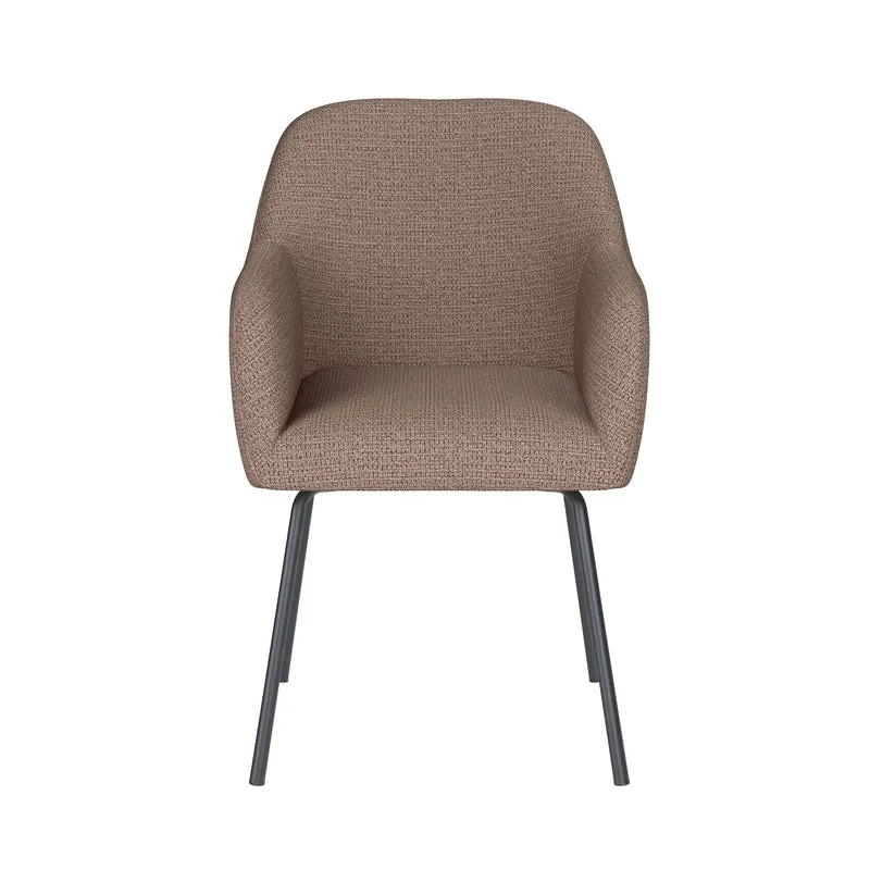 White Label Living Stuhl Otis Taupe 4 Metallbeine – 62 × 59 × 84 cm