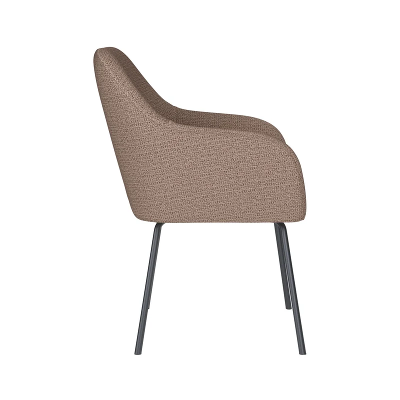 White Label Living Stuhl Otis Taupe 4 Metallbeine – 62 × 59 × 84 cm