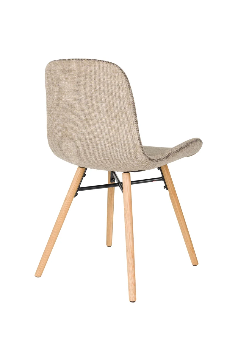 White Label Living Stuhl Lester – Braun, Polyester, 51 × 55,5 × 81 cm, 2er-Set