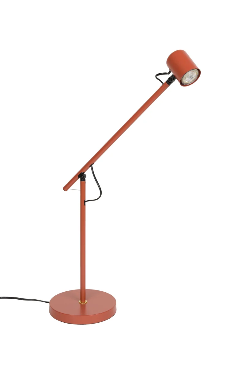 White Label Living Tischleuchte Aero – Rot, Eisen, 55 × 20 × 45,5 cm