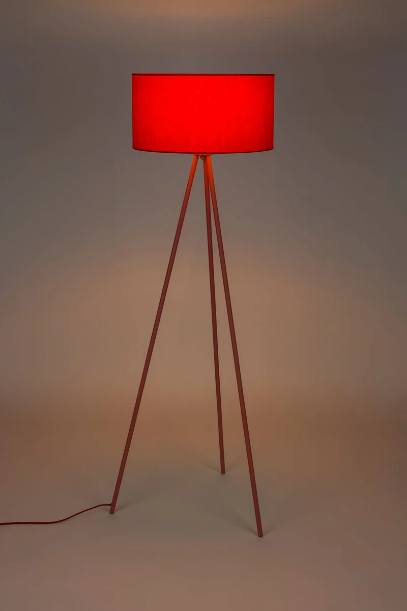 White Label Living Stehleuchte Susie – Rot, Eisen, 45 × 45 × 146 cm