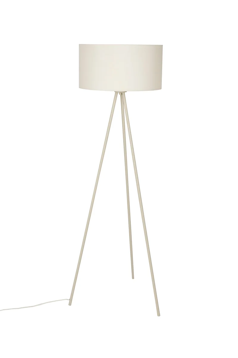 White Label Living Stehleuchte Susie – Beige, Eisen, 45 × 45 × 146 cm