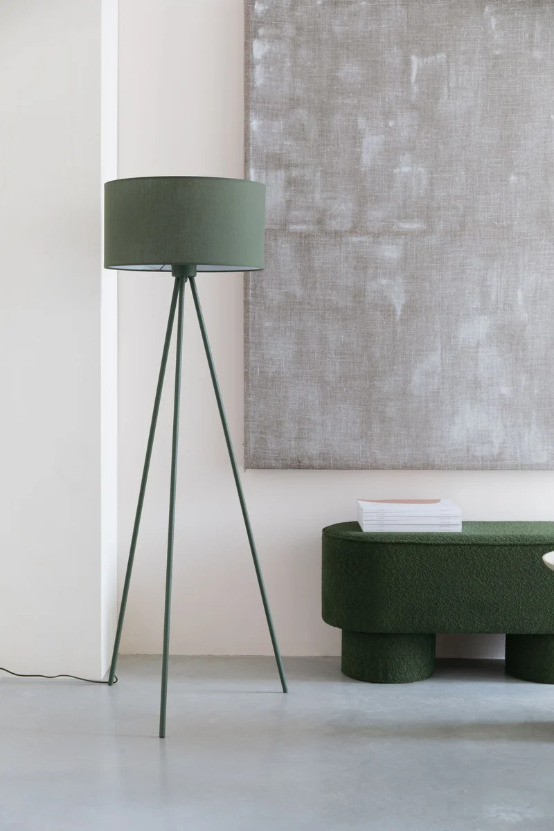 White Label Living Stehleuchte Susie – Grün, Eisen, 45 × 45 × 146 cm