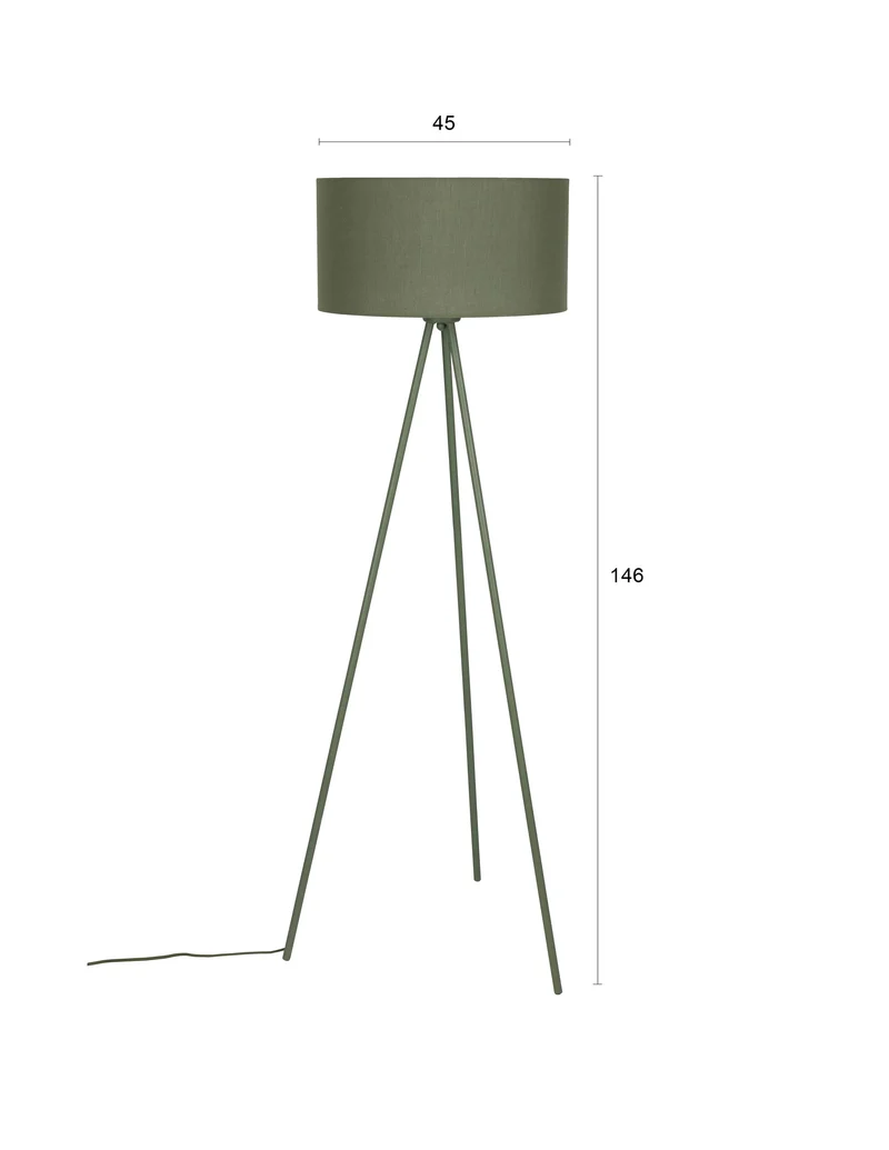 White Label Living Stehleuchte Susie – Grün, Eisen, 45 × 45 × 146 cm