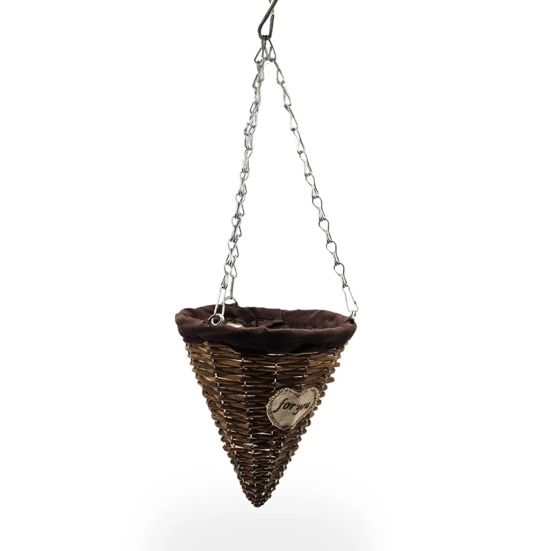 BLUMENAMPEL "CONE" | 24 cm, Weide | handgefertigtes Korbgeflecht