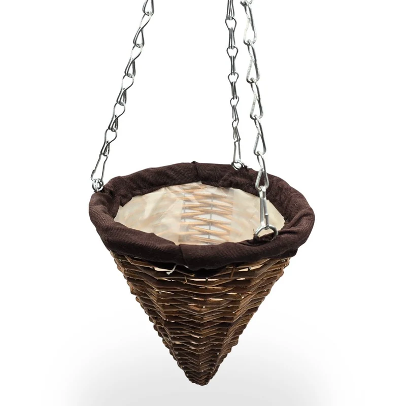 BLUMENAMPEL "CONE" | 24 cm, Weide | handgefertigtes Korbgeflecht