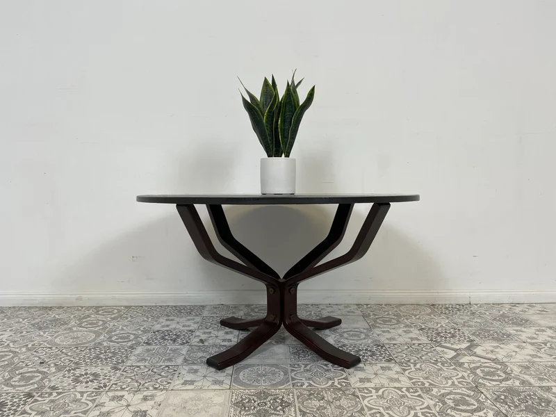 WMK Formschöner skandinavischer Designercouchtisch Falcon von Sigurd Ressel für Vatne Møbler mit seltener Tischplatte aus Schiefer