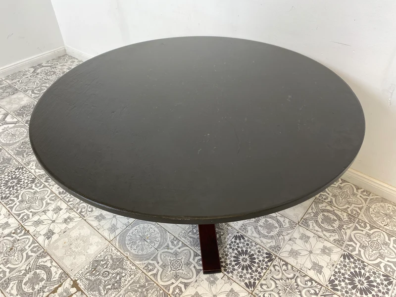 WMK Formschöner skandinavischer Designercouchtisch Falcon von Sigurd Ressel für Vatne Møbler mit seltener Tischplatte aus Schiefer