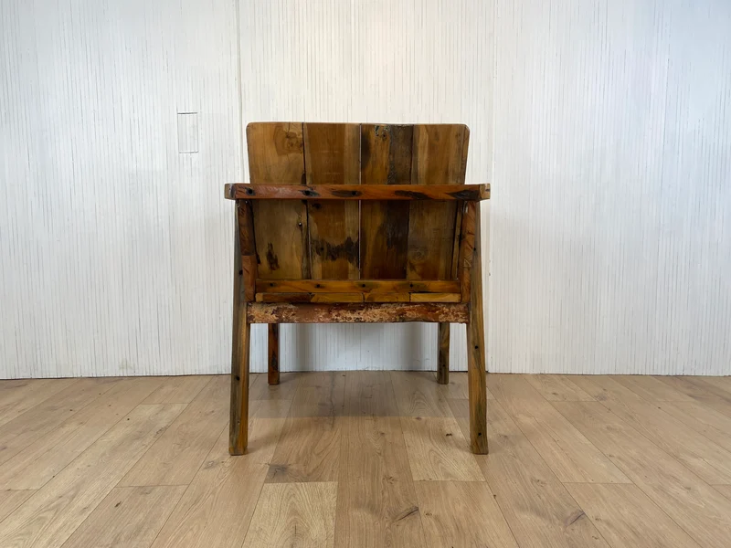 Boatwood by WMK I Sehr großer & robuster Relaxsessel aus altem Bootsholz, ein handgefertigtes Unikat aus massivem Teakholz