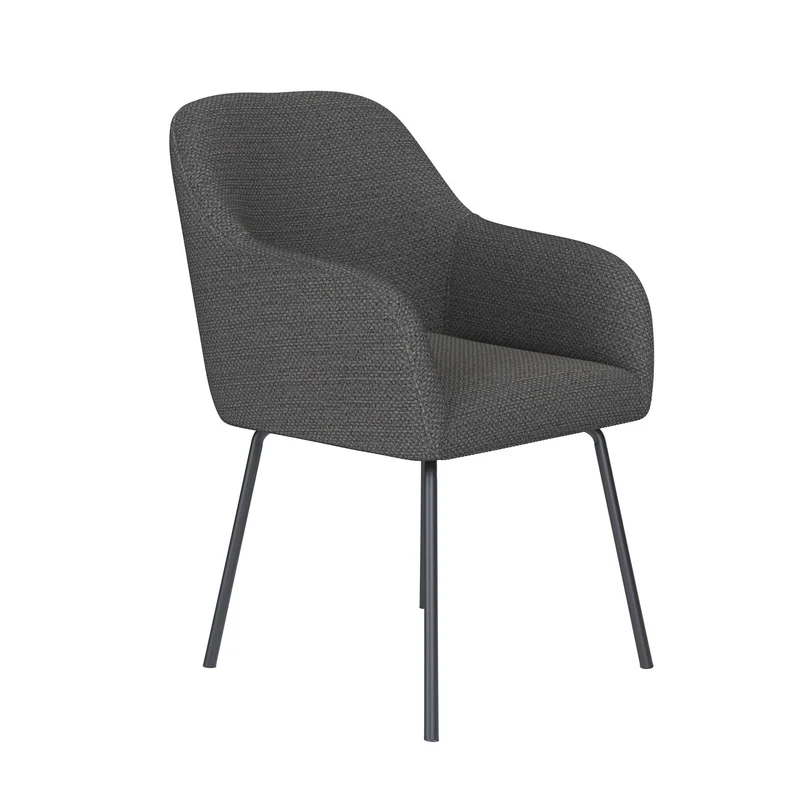 White Label Living Stuhl Otis Grau 4 Metallbeine – 62 × 59 × 84 cm
