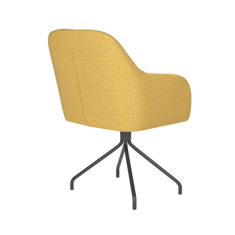 White Label Living Stuhl Otis Ocker Drehgestell – Polyester, 62 × 59 × 84 cm