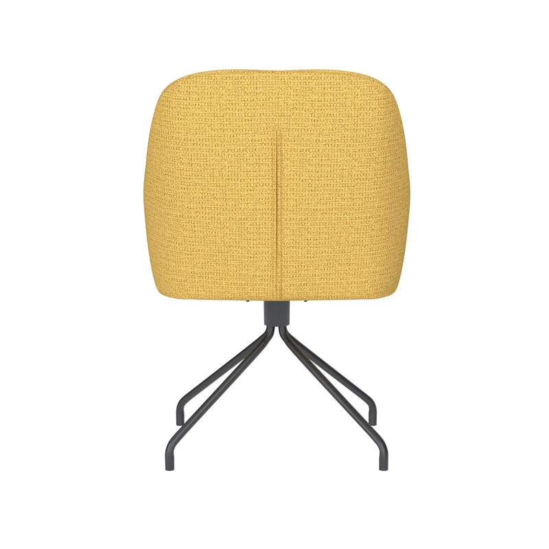 White Label Living Stuhl Otis Ocker Drehgestell – Polyester, 62 × 59 × 84 cm