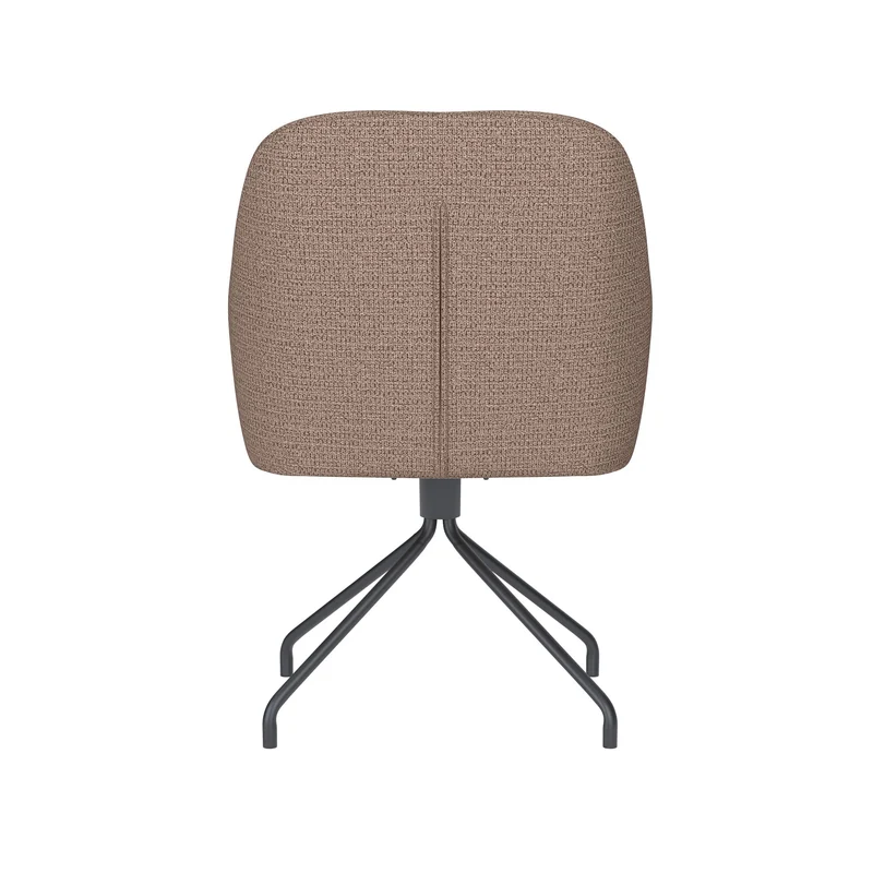 White Label Living Stuhl Otis Taupe Drehgestell – Polyester, 62 × 59 × 84 cm