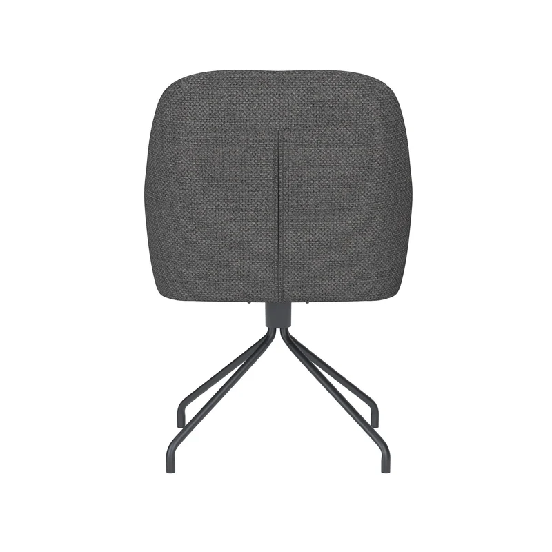 White Label Living Stuhl Otis Grau Drehgestell – Polyester, 62 × 59 × 84 cm