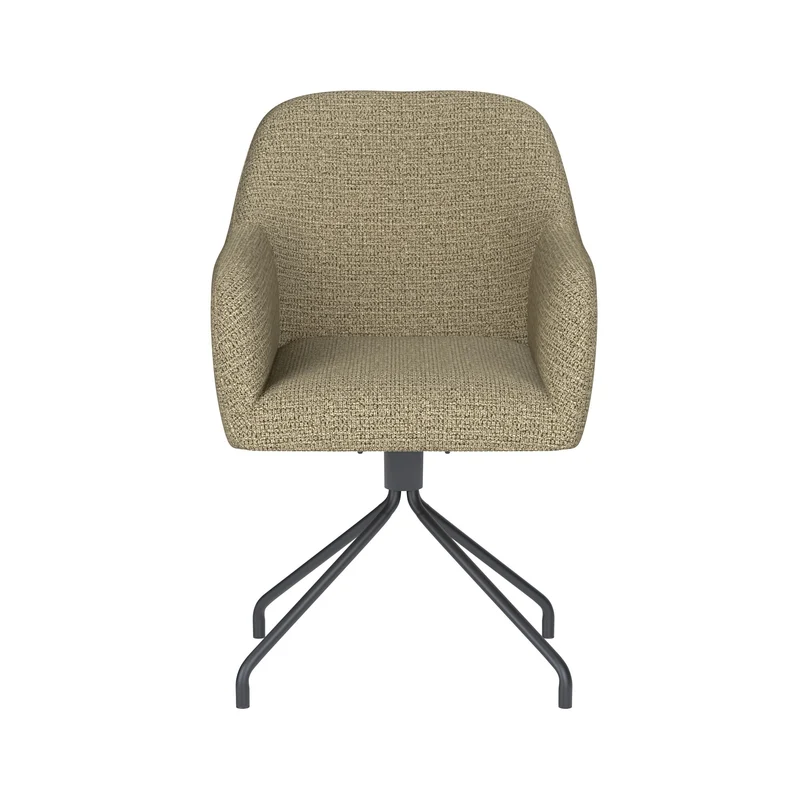 White Label Living Stuhl Otis Grün Drehgestell – Polyester, 62 × 59 × 84 cm