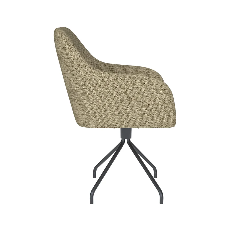 White Label Living Stuhl Otis Grün Drehgestell – Polyester, 62 × 59 × 84 cm