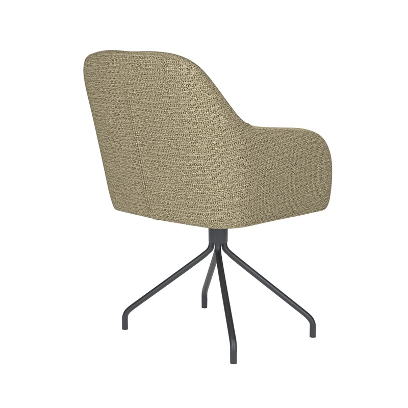 White Label Living Stuhl Otis Grün Drehgestell – Polyester, 62 × 59 × 84 cm