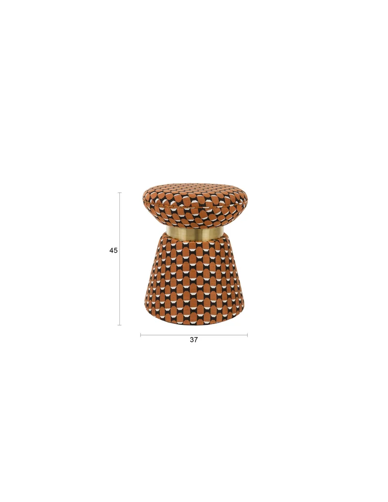 White Label Living Hocker Pin – Metall, 37 × 37 × 45 cm