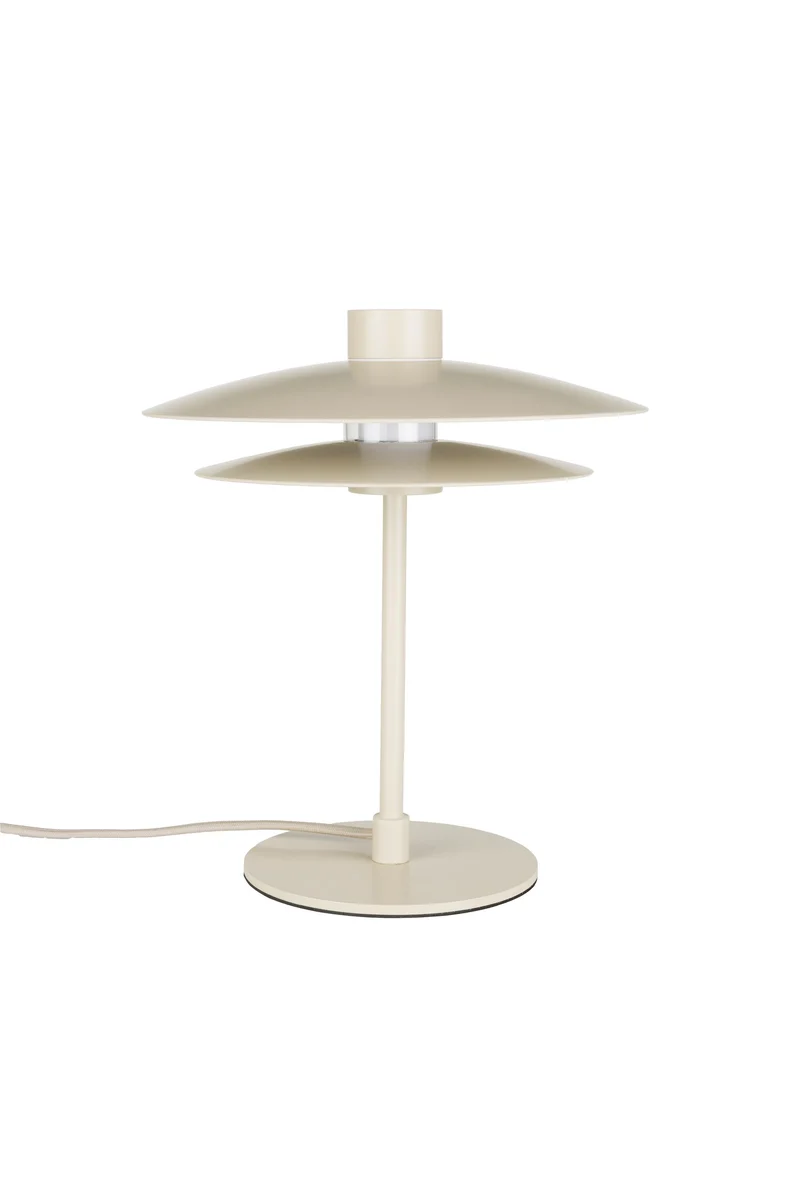 White Label Living Tischleuchte Wubbo – Beige, Eisen, 26,5 × 26,5 × 32 cm