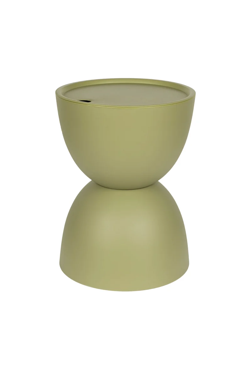 White Label Living Beistelltisch Mara Grün Outdoor – Polypropylen, 34 × 34 × 45 cm