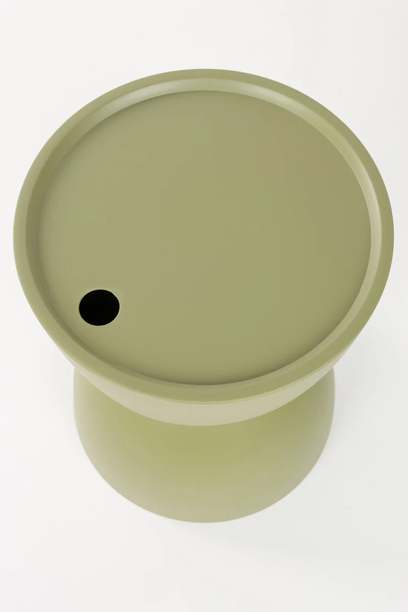 White Label Living Beistelltisch Mara Grün Outdoor – Polypropylen, 34 × 34 × 45 cm