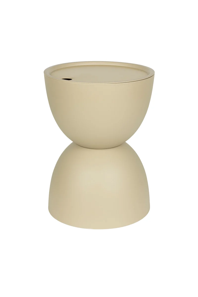 White Label Living Beistelltisch Mara Beige Outdoor – Polypropylen, 34 × 34 × 45 cm