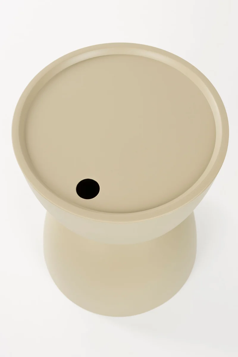 White Label Living Beistelltisch Mara Beige Outdoor – Polypropylen, 34 × 34 × 45 cm