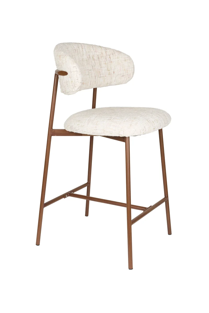 White Label Living Tresenhocker Claes Off-Weiß – Polyester, 51 × 44 × 94 cm, 2er-Set