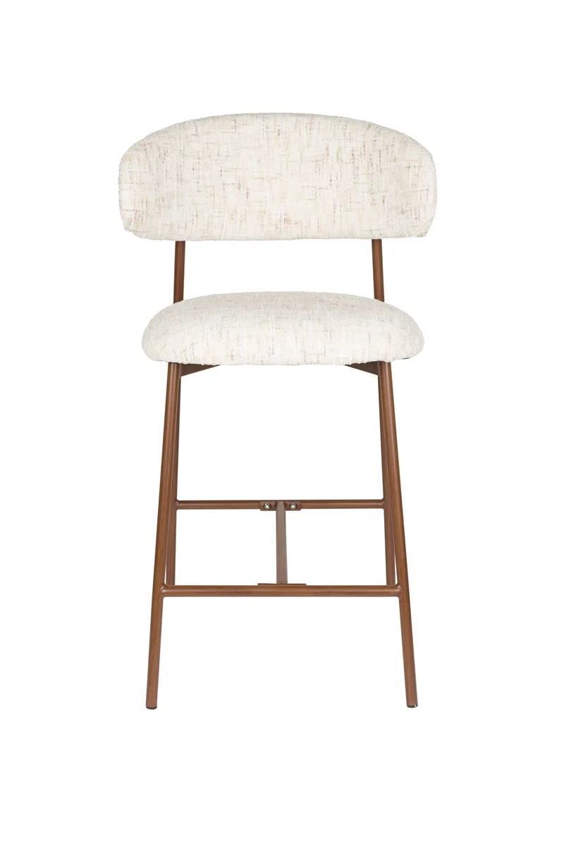 White Label Living Tresenhocker Claes Off-Weiß – Polyester, 51 × 44 × 94 cm, 2er-Set