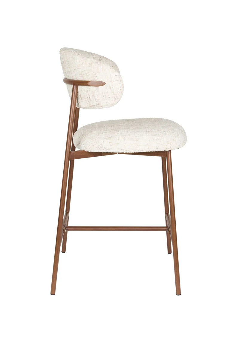 White Label Living Tresenhocker Claes Off-Weiß – Polyester, 51 × 44 × 94 cm, 2er-Set