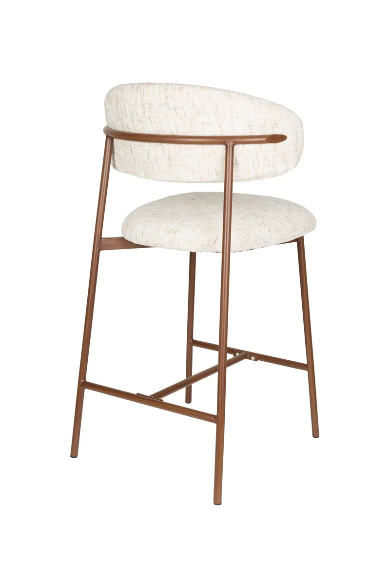 White Label Living Tresenhocker Claes Off-Weiß – Polyester, 51 × 44 × 94 cm, 2er-Set