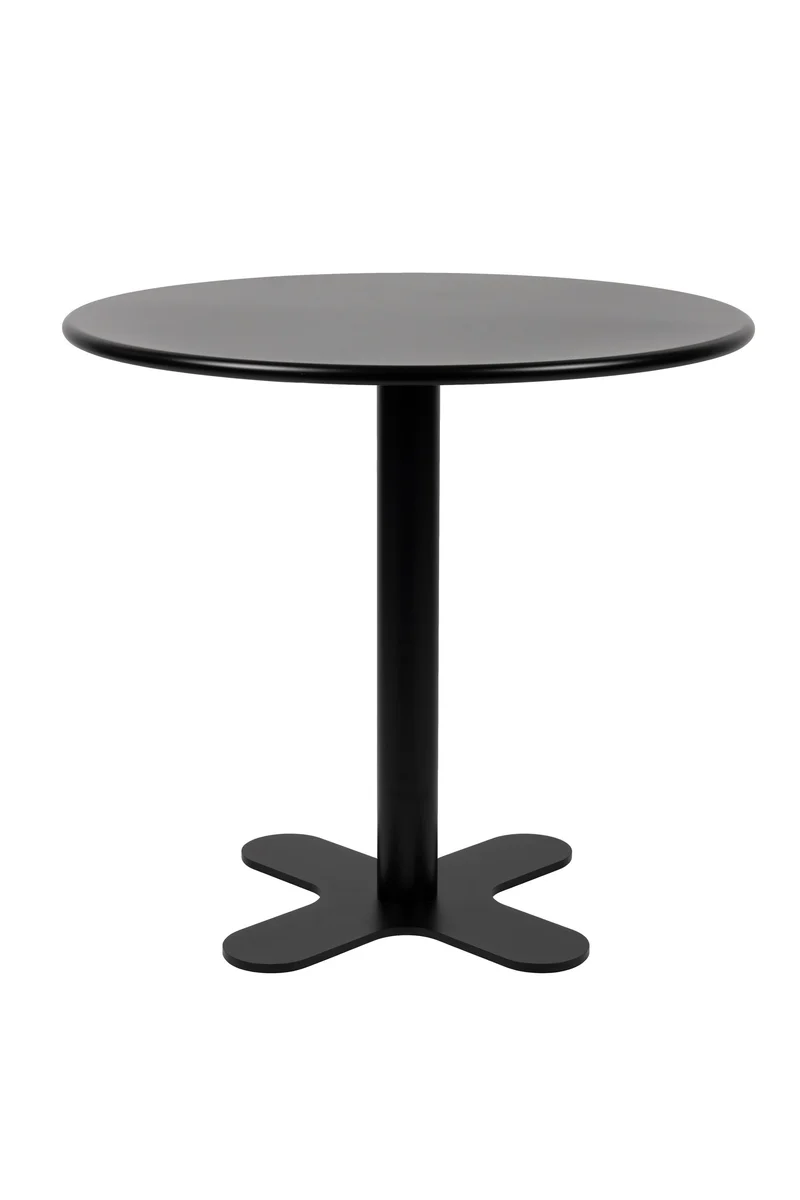 White Label Living Bistrotisch Sanjay Outdoor – Schwarz, Eisen, 80 × 80 × 74 cm