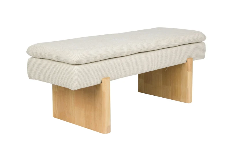 White Label Living Bank Jappo – Polyester, 120 × 40 × 45 cm