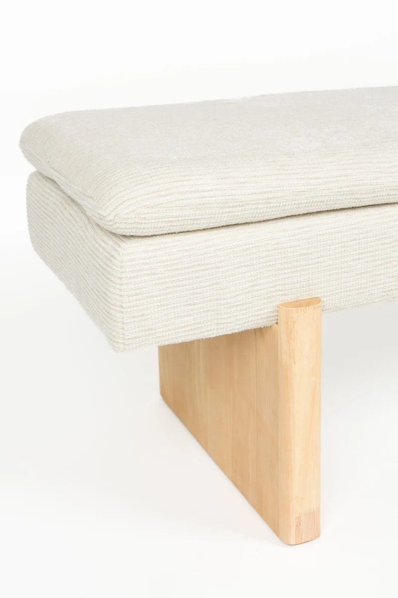 White Label Living Bank Jappo – Polyester, 120 × 40 × 45 cm