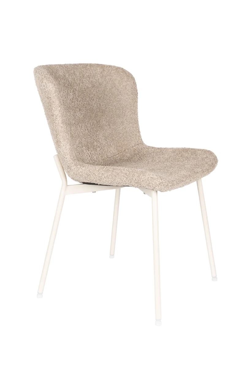 White Label Living Stuhl Marion – Braun, Polyester, 58,5 × 46,5 × 79 cm, 2er-Set
