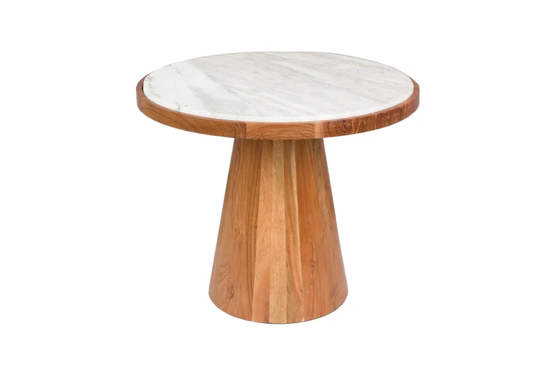 White Label Living Couchtisch Mees – Natur, Akazienholz, 50 × 50 × 40 cm