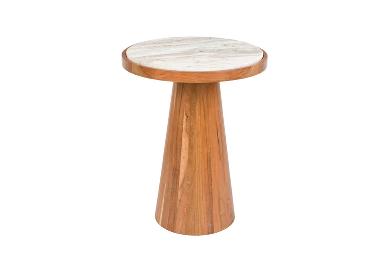 White Label Living Beistelltisch Mees – Natur, Akazienholz, 40 × 40 × 50 cm