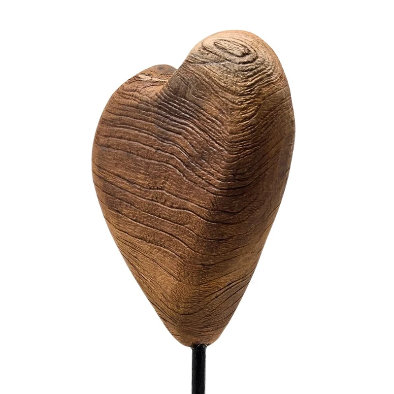 HERZ SKULPTUR "HEARTBEAT" | Teakholz | Wurzelholz Herz Figur